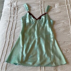Betsey Johnson satin slip with lace trim
